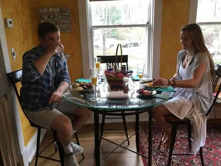 Photo of free Glass-top café table + 4 barstools (Grady Ave & Rugby Rd) #1