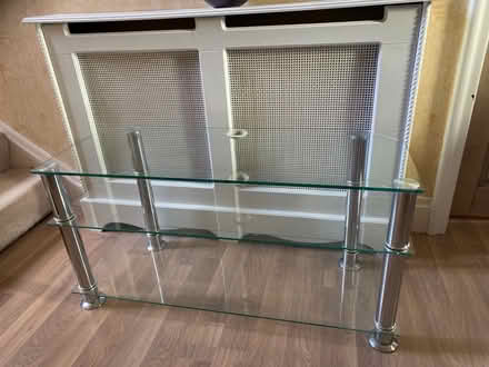 Photo of free Pr8 2hx tv glass tv table, vgc (Southport PR8) #1