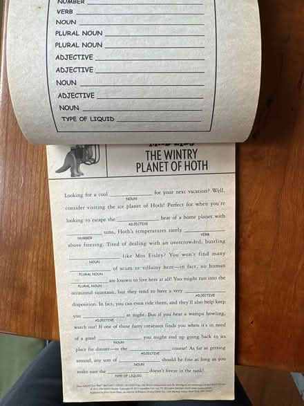 Photo of free Lego Star Wars Mad Libs (Watertown, MA) #2