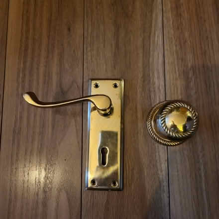 Photo of free Brass door handle & knob (Oaklands nr Welwyn AL6) #1
