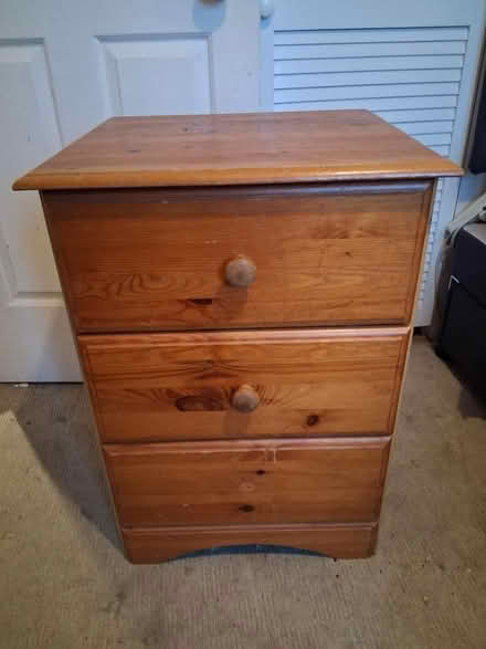 Photo of free Wooden 3-drawer unit (SL1 - by Asda superstore) #1