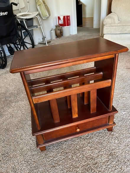 Photo of free Walnut magazine rack end table (La Cañada) #2