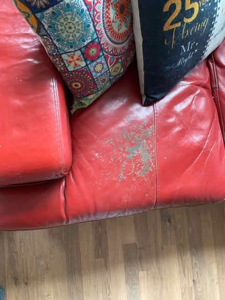 Photo of free 3 seater red leather sofa (Shirley B90) #2