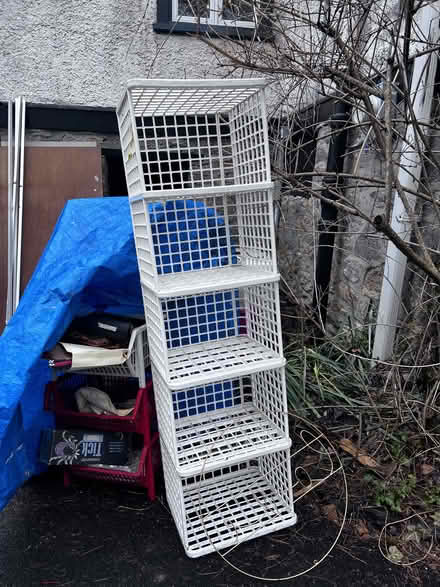 Photo of free white plastic stackable storage (Lansdowne PA) #1