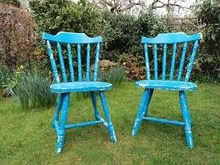Photo of free Sturdy, sound wooden dining chairs,to repaint/clean. (Bromham MK43) #1