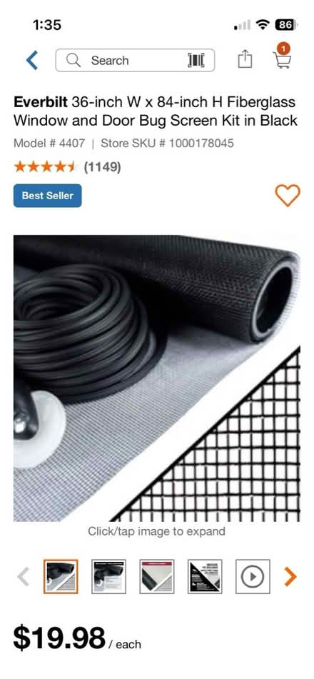 Photo of WINDOW SCREEN: 2 pieces of 1’ x 1’ (Baseline and Beaumaris) #2