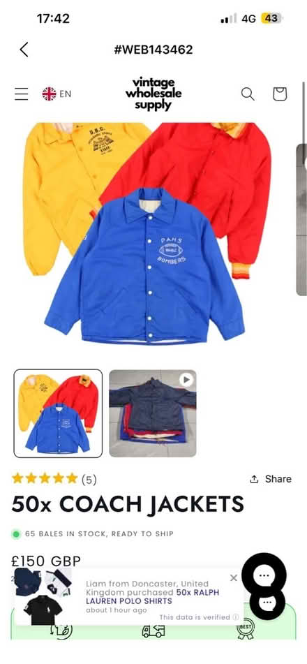 Photo of free Wholesale jackets (Slough) #3