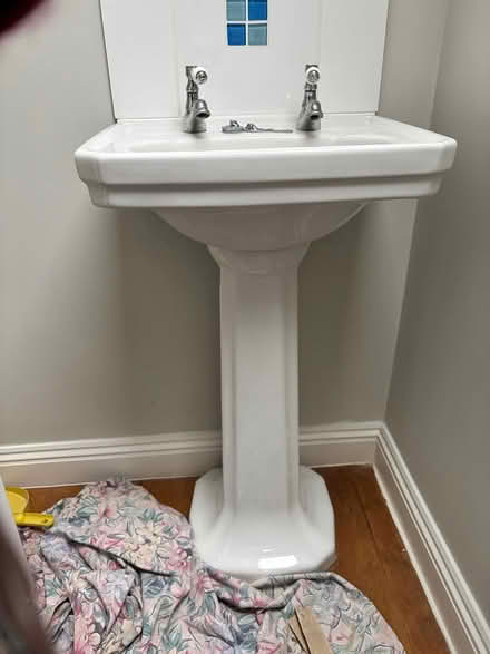Photo of free Bathroom pedestal basin (Brownshill) #1