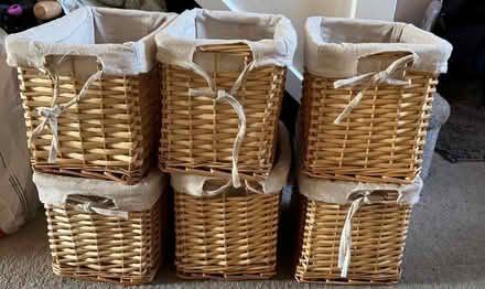 Photo of free 6 Willow baskets 18cm x 28cm (Leighton Buzzard LU7) #1
