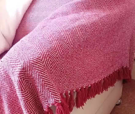 Photo of free 2 x Red Throws Herringbone Pattern (Parkstone BH12) #1