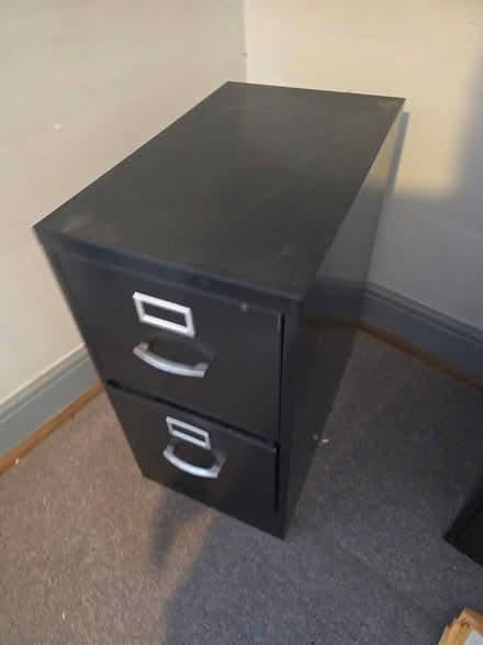 Photo of free 2 drawer metal filing cabinet (Russell Woods, Detroit) #1