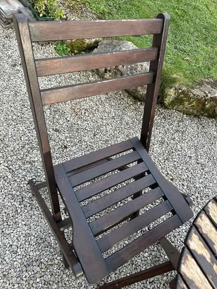 Photo of free 2 seat wooden bistro set (Middleton DE4) #3