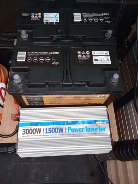 Photo of free Two leisure batteries and an inverter (Skidby HU16) #3