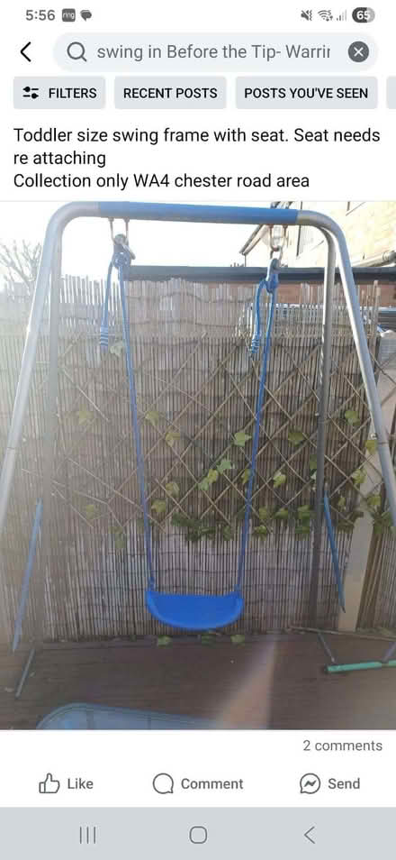Photo of free Baby/child swing (Warrington WA4) #1