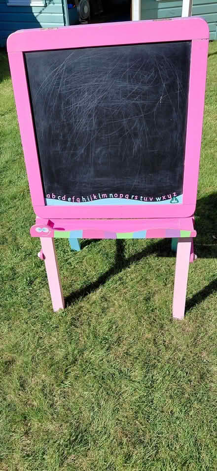 Photo of free Wooden ELC Blackboard/Wipeboard Easel (Lordship Estate SG6) #1