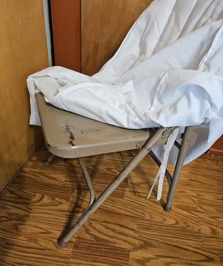 Photo of free 12 White Fabric Chair Covers (63033, off N. New Florissant) #3