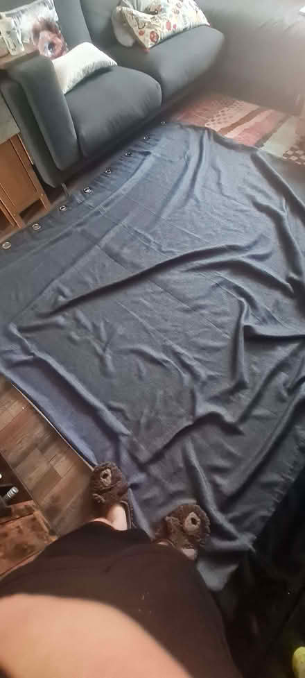 Photo of free Pair Curtains - Grey blackout eyelet 228 x 228 cm, See pic's (Stroud Green N4) #1