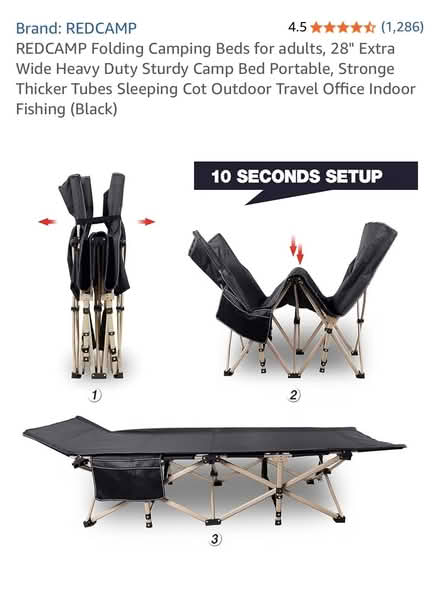 Photo of free REDCAMP Folding Camping Bed (Kinsale) #2