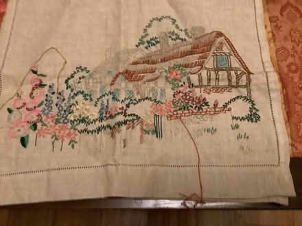 Photo of free Embroidery cushion/chair back (Stanwell Village TW19) #1