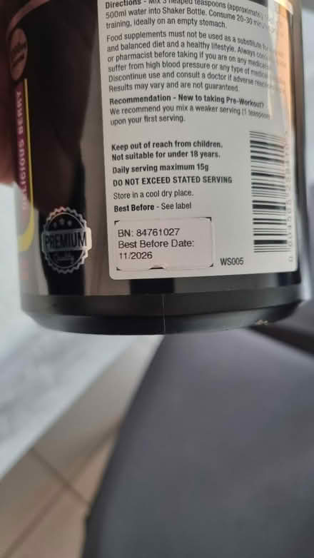 Photo of free Pre-workout (Locksheath SO31) #3