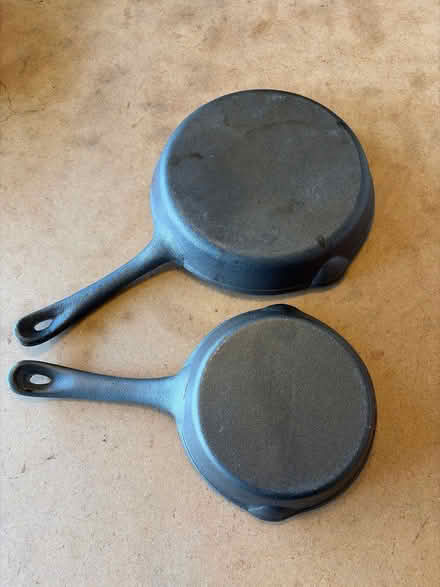Photo of free Cast iron skillet pair (S. Leesburg near Banshee Reeks) #2