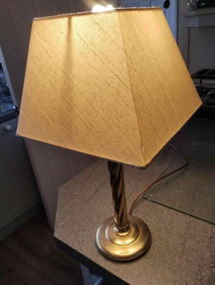 Photo of free Brass table lamp and shade (Pembrey SA16) #1