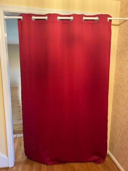 Photo of free Two red window curtains (Potomac, MD) #1