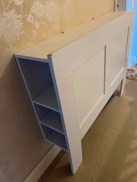 Photo of free White double bed headboard (Shoscombe BA2) #3