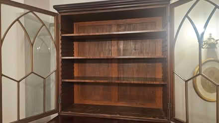 Photo of free Late Georgian mahogany secretaire with glass frontedbookcase (Speldhurst TN3) #4