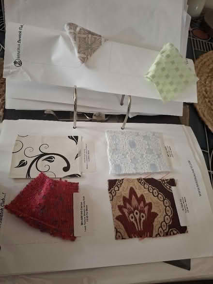 Photo of free SEW magazines in holder. File of fabric samples (Garden City OX5) #1