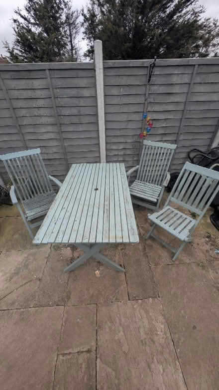 Photo of free Outside wooden table and chairs (Thurrock RM16) #1