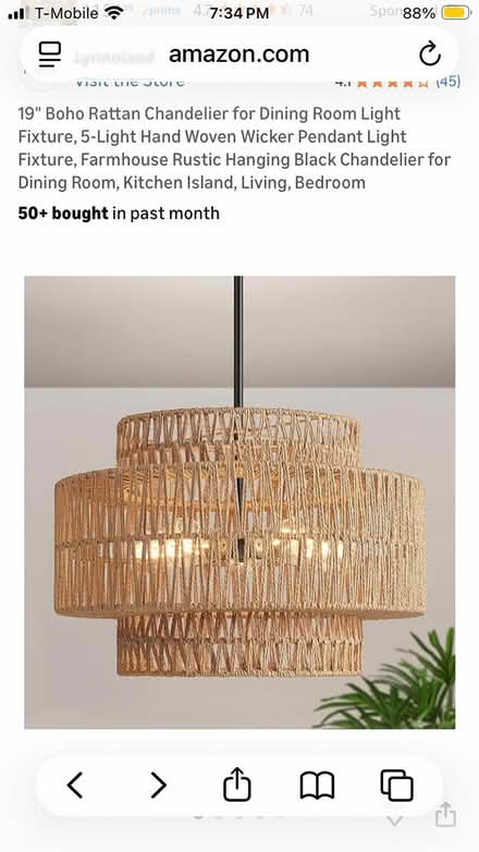 Photo of free 19” Rattan Chandelier (Dupont Circle) #1