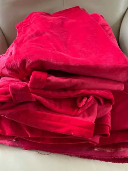 Photo of free Bundle of red cotton velvet offcuts (Gorse Hill GU22) #1