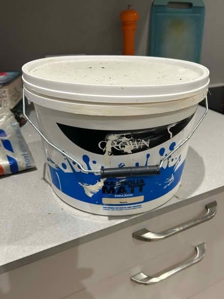 Photo of free 4 litres magnolia paint (old) (Malvern Link WR14) #1