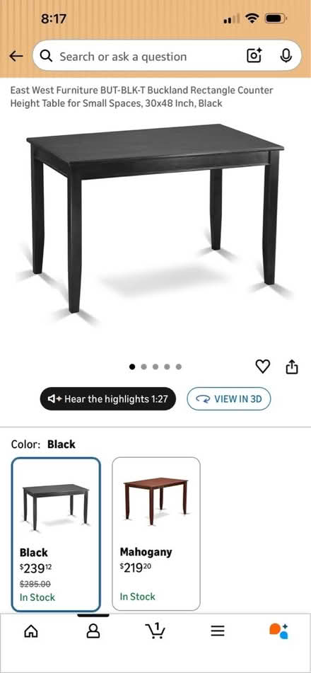 Photo of free Black counter height table (83rd & Mendingwall) #1