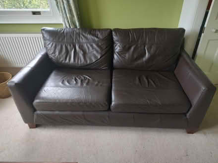 Photo of free Leather sofa (KT19 Epsom) #2