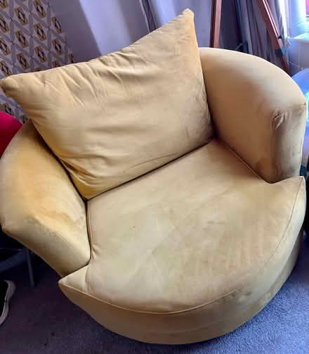 Photo of free Mustard Coloured Swivel Love Seat (CH42) #1