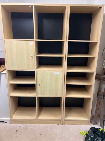 Photo of free Tall Wood Storage Shelves (Newcourt EX2) #1