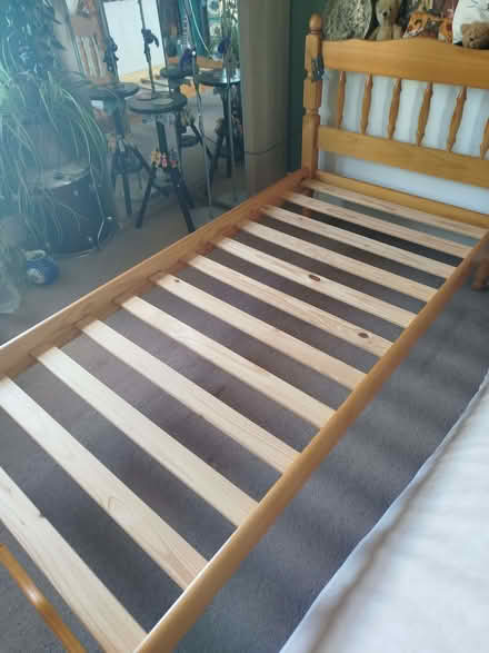 Photo of free Pine single bed frame (West Kirby CH48) #2
