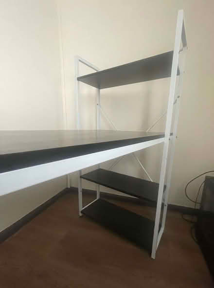 Photo of free Black wood and metal desk (Simister M45) #1