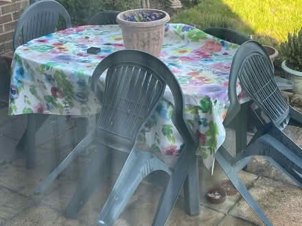 Photo of free Green garden table and 6 chairs (RH12) #1