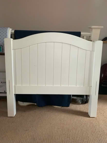 Photo of free White wooden bed frame with slats (Enfield Town EN1) #1