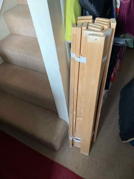 Photo of free White wooden bed frame with slats (Enfield Town EN1) #2