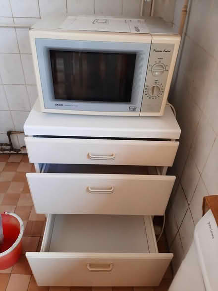 Photo of free Microwave and 3 drawer cabinet (Green Street Green BR6 6BU) #1