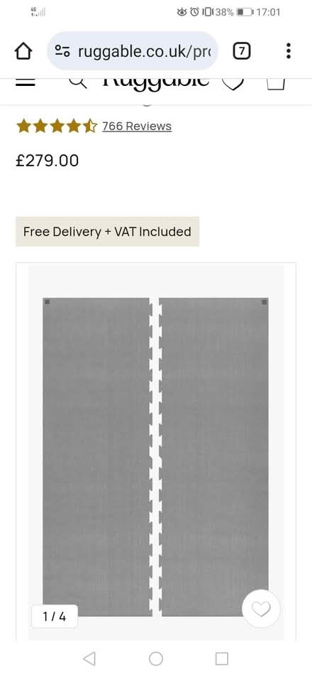 Photo of free Ruggable cushioned pad 185cmx275cm (Pimlico, SW1) #1