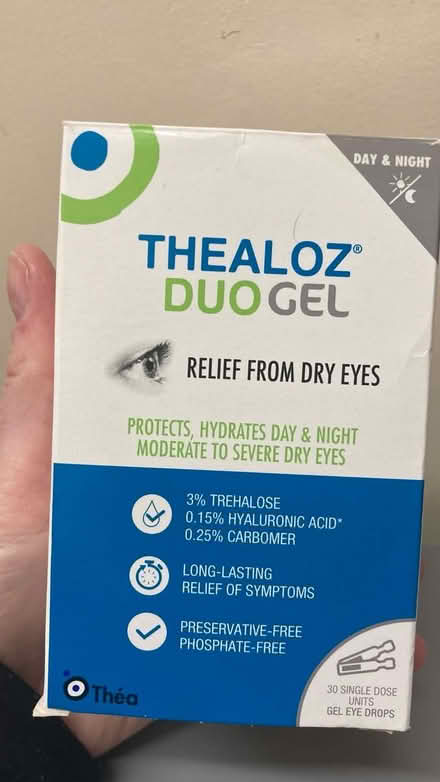 Photo of free thealoz® duogel eyedrops dry eyes (kx/angel - WC1X) #1