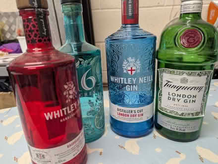 Photo of free Coloured gin bottles (Leominster HR6) #1