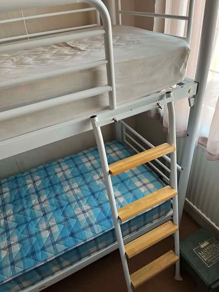 Photo of free Metal frame bunk bed with two mattresses (Tynemouth NE30) #3