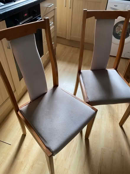 Photo of free X2 wooden dining chairs (Levenshulme M19) #1