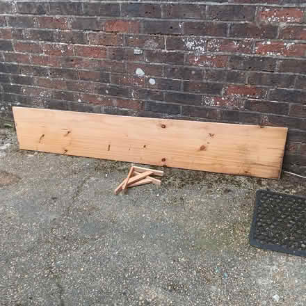 Photo of free Pine shelf and 2 brackets (Hailsham BN27) #1